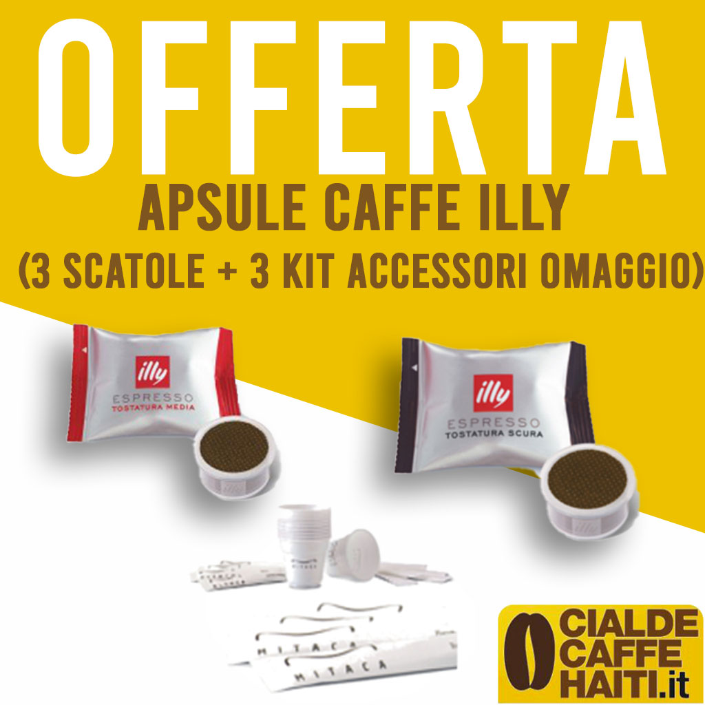 Offerta capsule caffe Illy (3 scatole + 3 kit accessori omaggio)